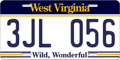 WV license plate 3JL056