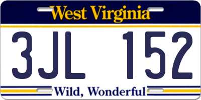 WV license plate 3JL152