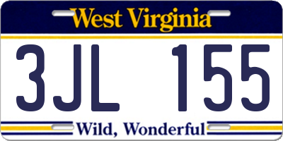 WV license plate 3JL155