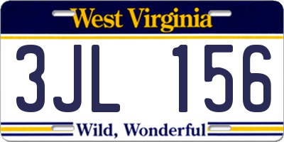 WV license plate 3JL156