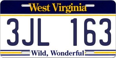WV license plate 3JL163