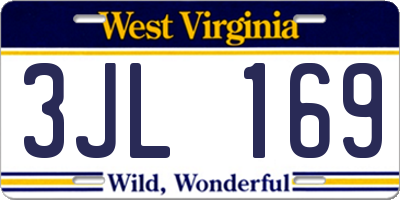 WV license plate 3JL169