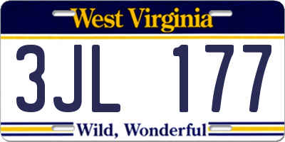 WV license plate 3JL177