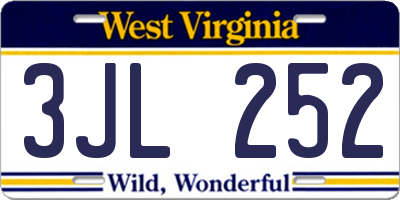 WV license plate 3JL252