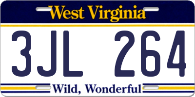 WV license plate 3JL264