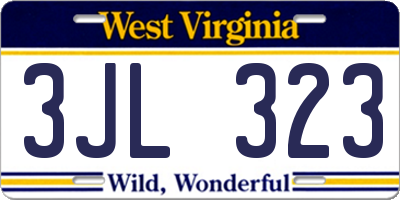 WV license plate 3JL323