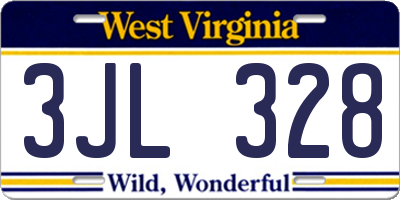 WV license plate 3JL328