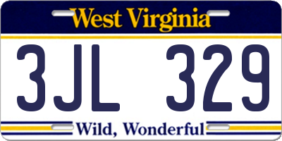 WV license plate 3JL329