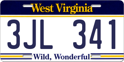 WV license plate 3JL341