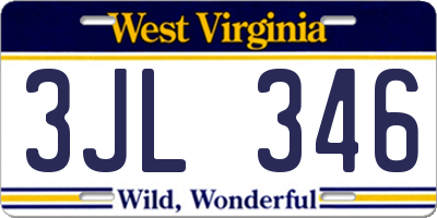 WV license plate 3JL346