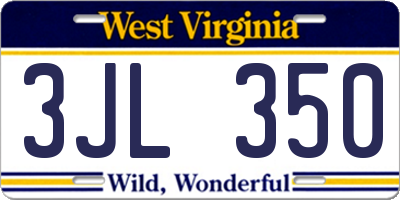 WV license plate 3JL350