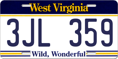 WV license plate 3JL359