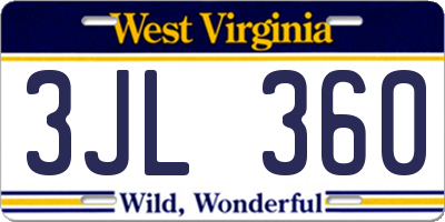 WV license plate 3JL360