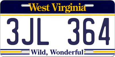 WV license plate 3JL364