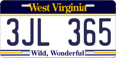 WV license plate 3JL365