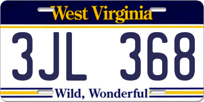 WV license plate 3JL368