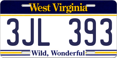 WV license plate 3JL393