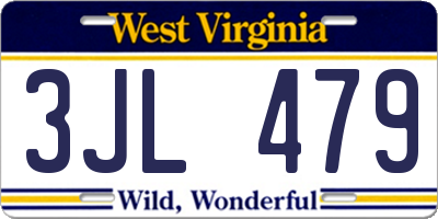 WV license plate 3JL479