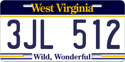 WV license plate 3JL512