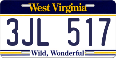 WV license plate 3JL517