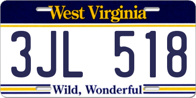 WV license plate 3JL518