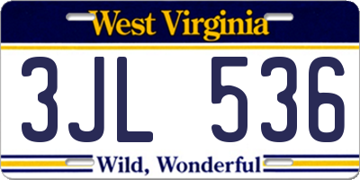 WV license plate 3JL536