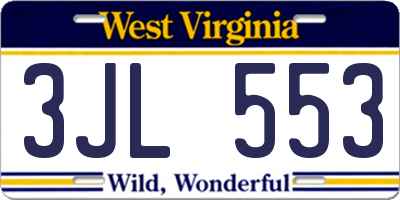 WV license plate 3JL553
