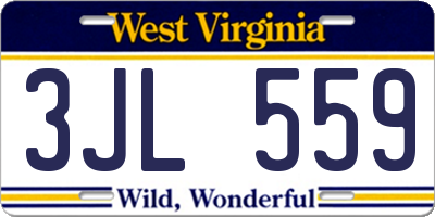 WV license plate 3JL559