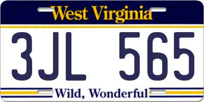 WV license plate 3JL565