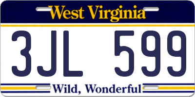 WV license plate 3JL599