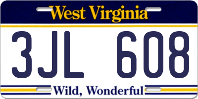 WV license plate 3JL608