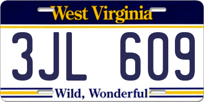WV license plate 3JL609