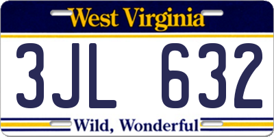 WV license plate 3JL632