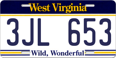 WV license plate 3JL653