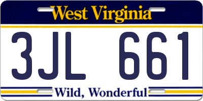 WV license plate 3JL661