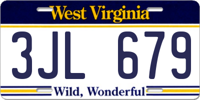 WV license plate 3JL679