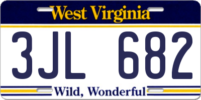 WV license plate 3JL682