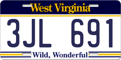 WV license plate 3JL691