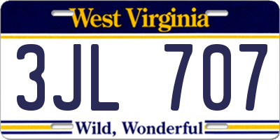 WV license plate 3JL707