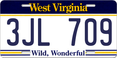 WV license plate 3JL709