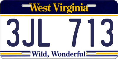 WV license plate 3JL713