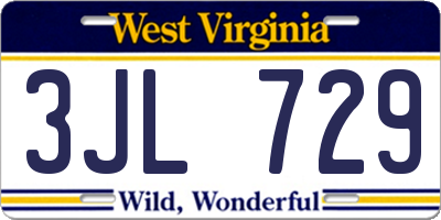 WV license plate 3JL729