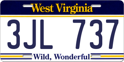 WV license plate 3JL737