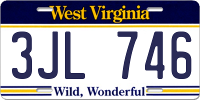WV license plate 3JL746