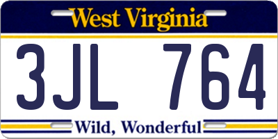 WV license plate 3JL764
