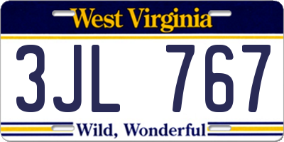 WV license plate 3JL767