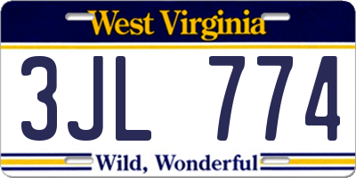 WV license plate 3JL774