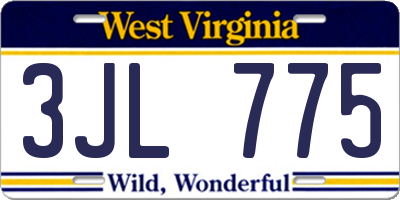 WV license plate 3JL775