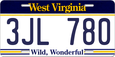 WV license plate 3JL780