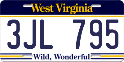 WV license plate 3JL795
